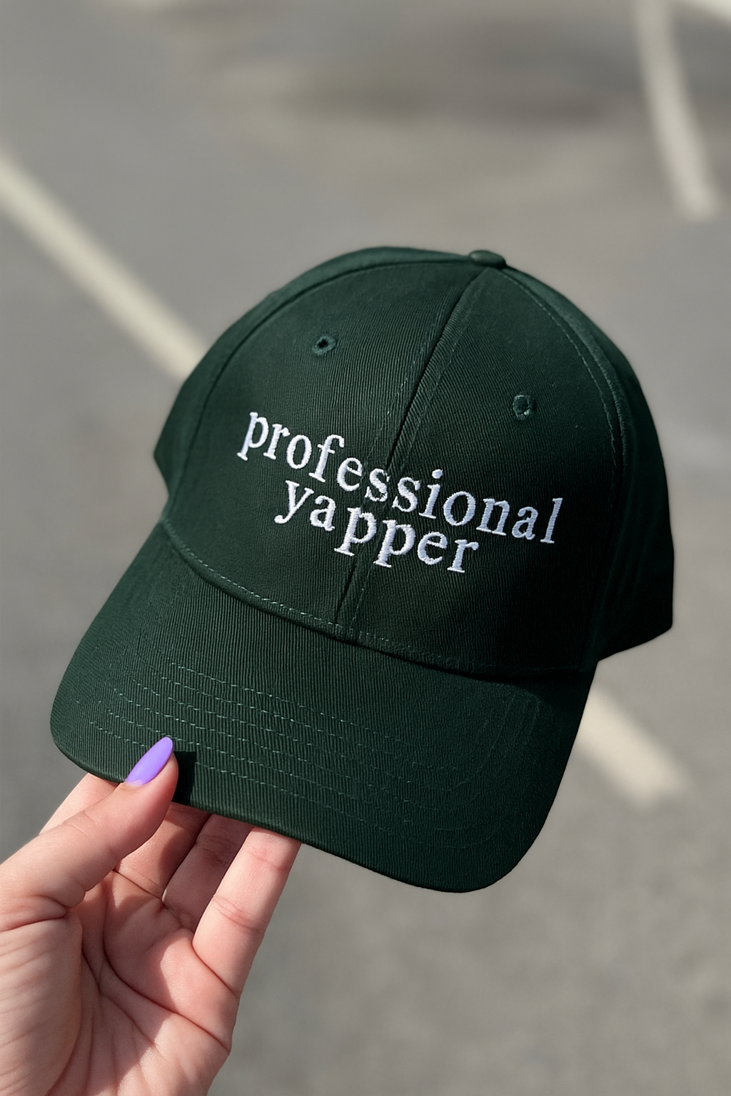 “Professional Yapper” Embroidered Hat – Forest Green Otto Brand