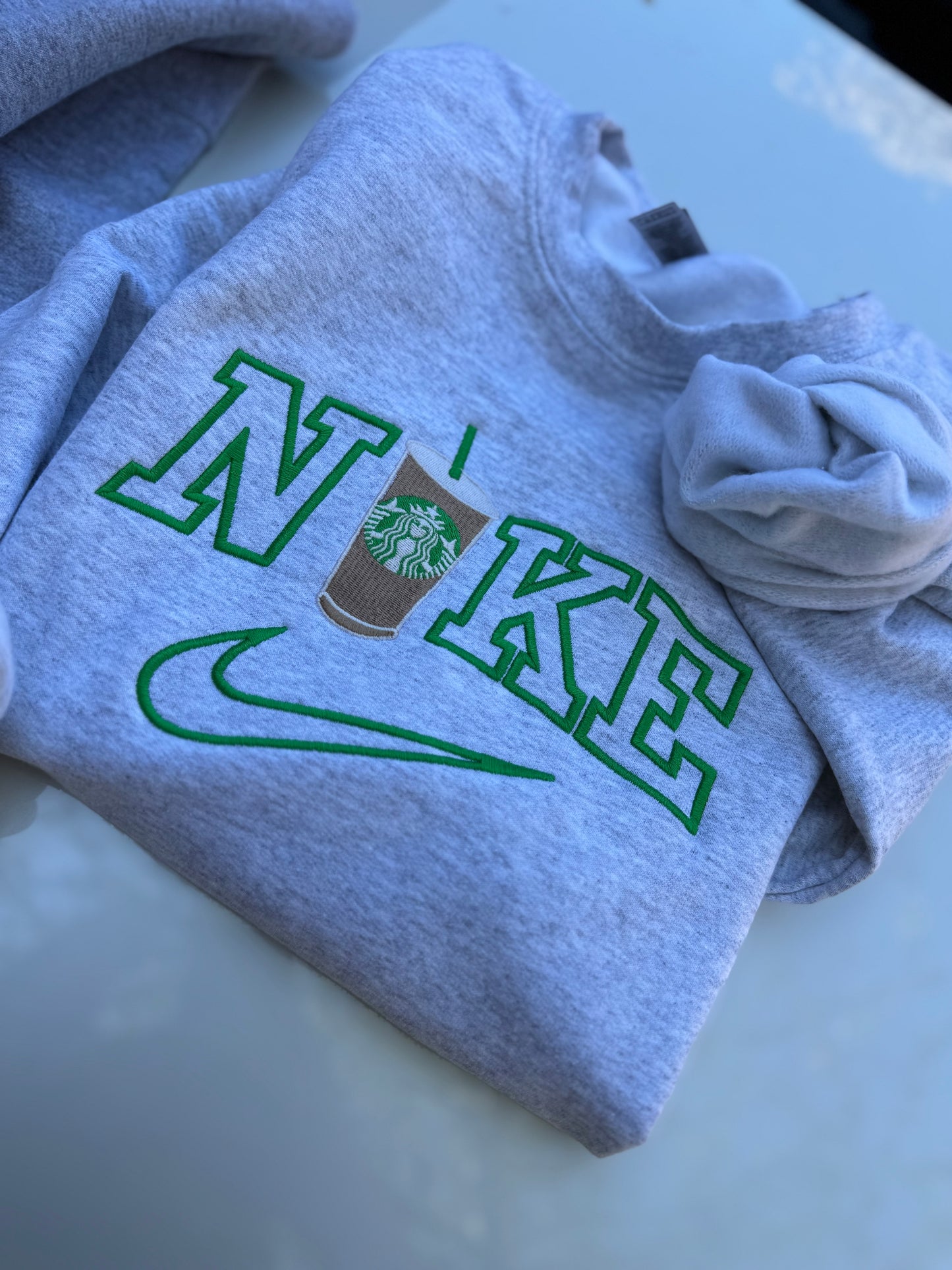 ☕ N!KE-Inspired Embroidered – Custom Drink Edition - COMFORT COLORS