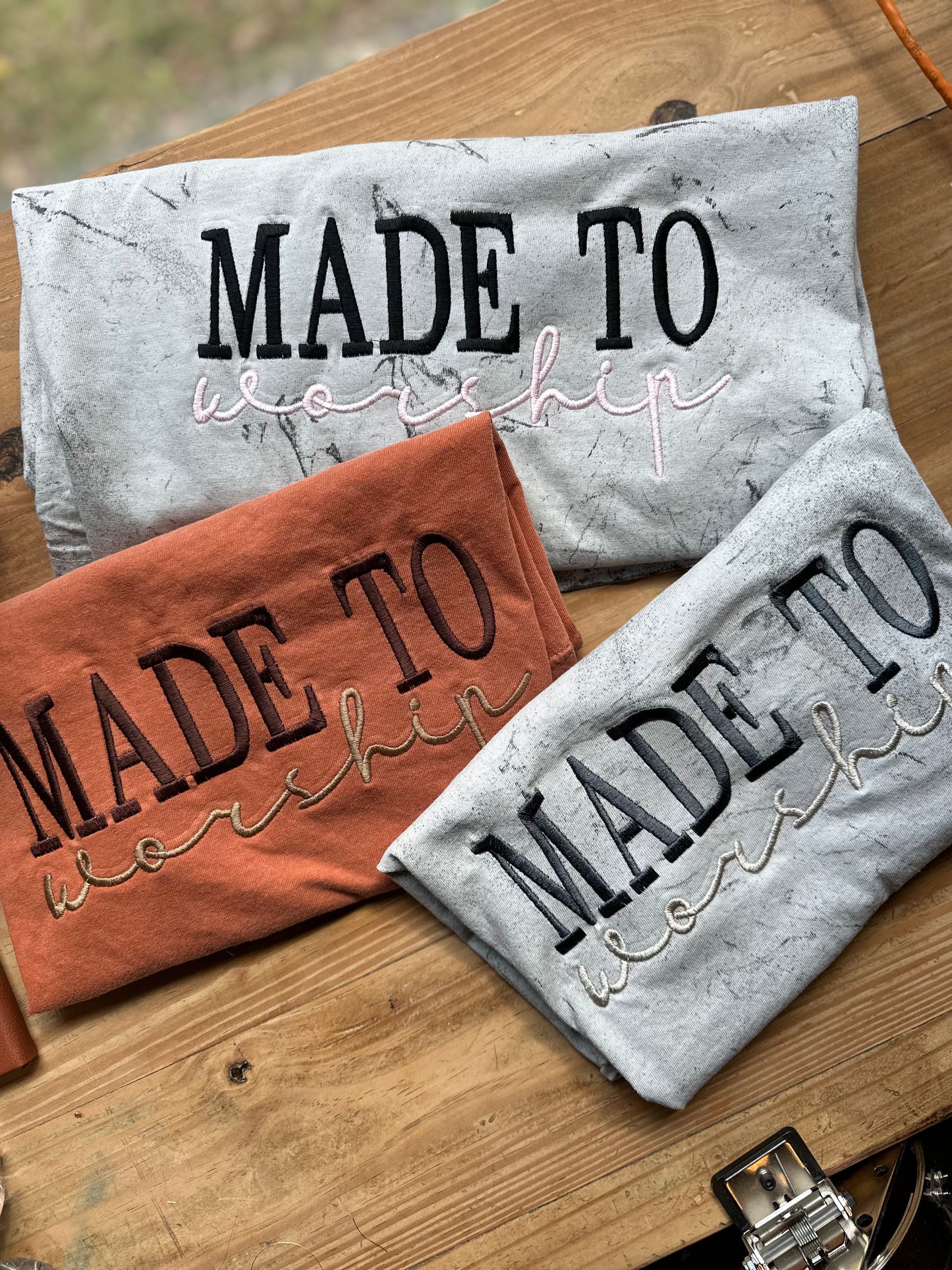 “Made to Worship” Embroidered Tee / Sweatshirt