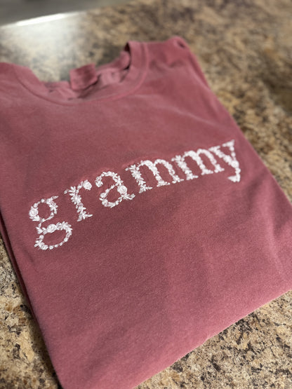 Floral Name Embroidered Sweatshirt / Tee – Customizable