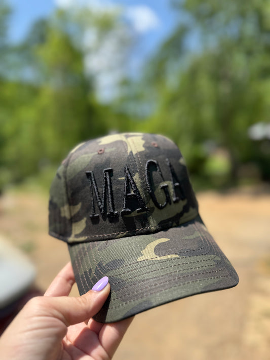 Blackout “MAGA” Embroidered Hat – Camo Otto Brand