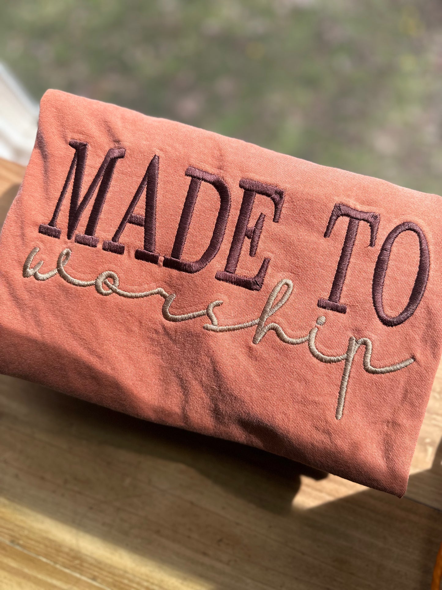 “Made to Worship” Embroidered Tee / Sweatshirt