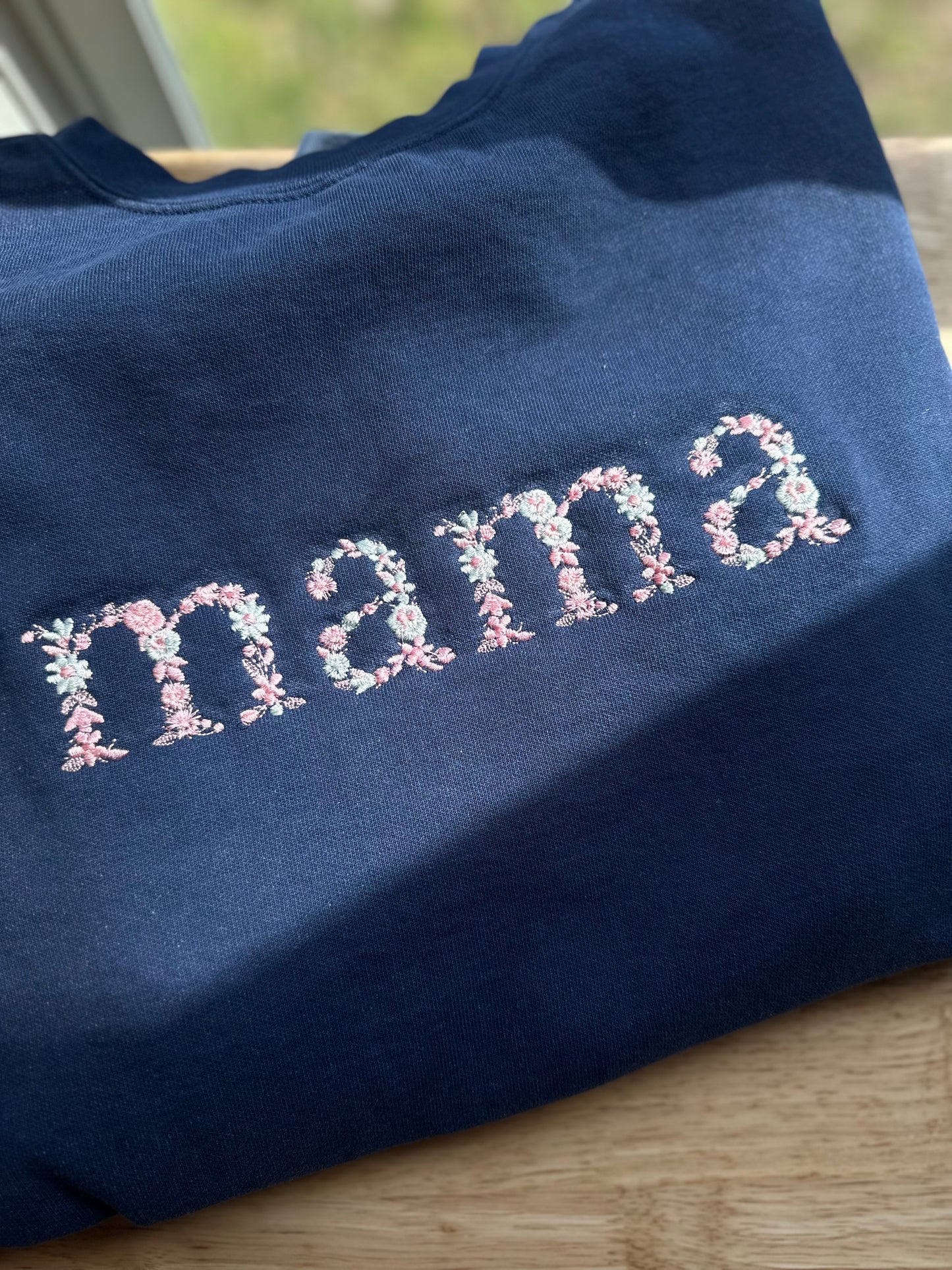 Floral Name Embroidered Sweatshirt / Tee – Customizable