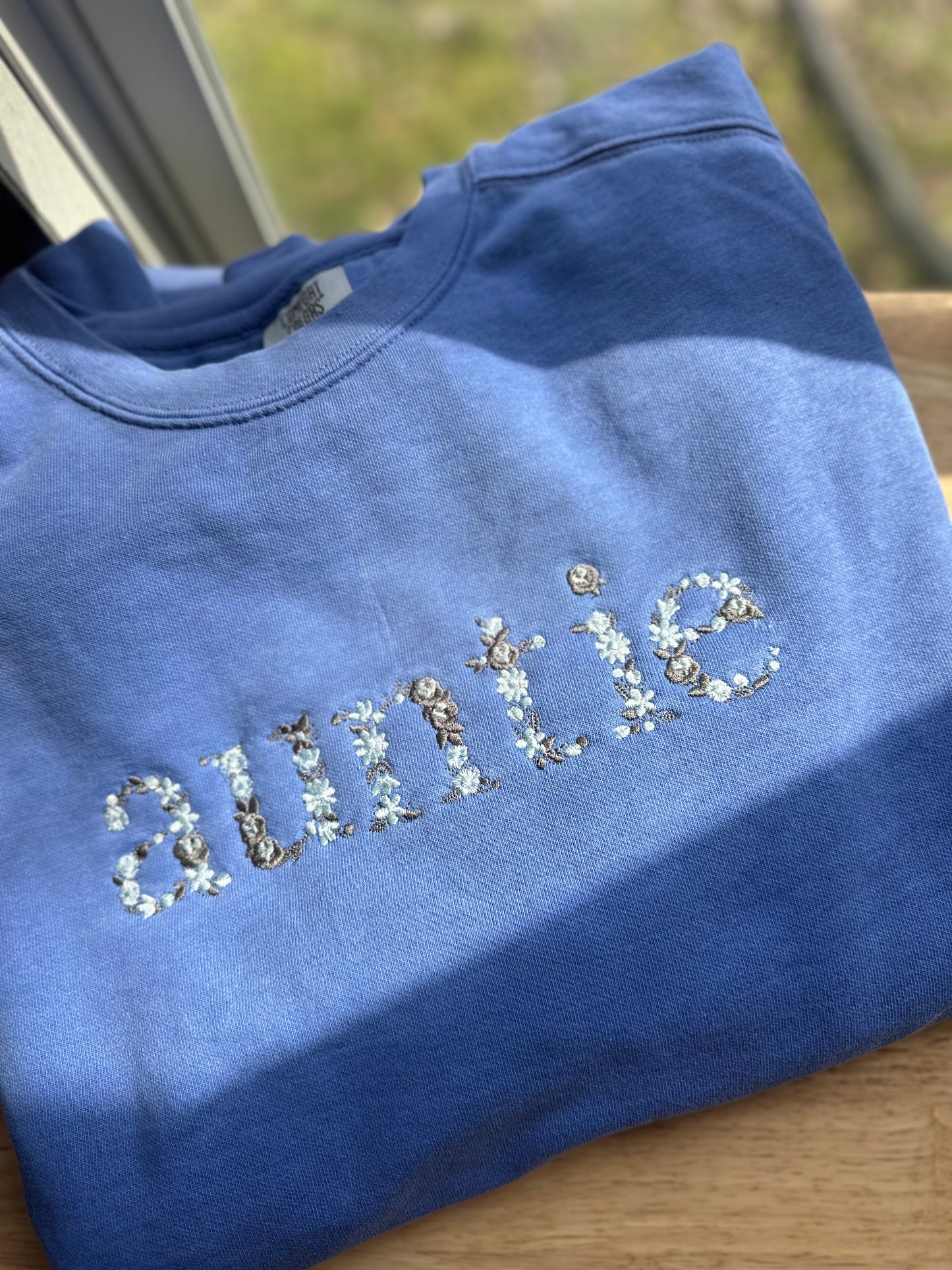 Floral Name Embroidered Sweatshirt / Tee – Customizable