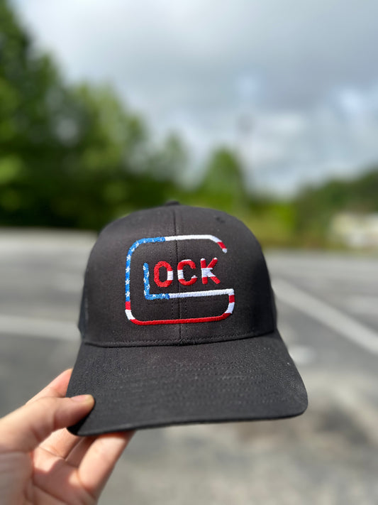 Patriotic “Glock” Embroidered Hat – Black Richardson 112